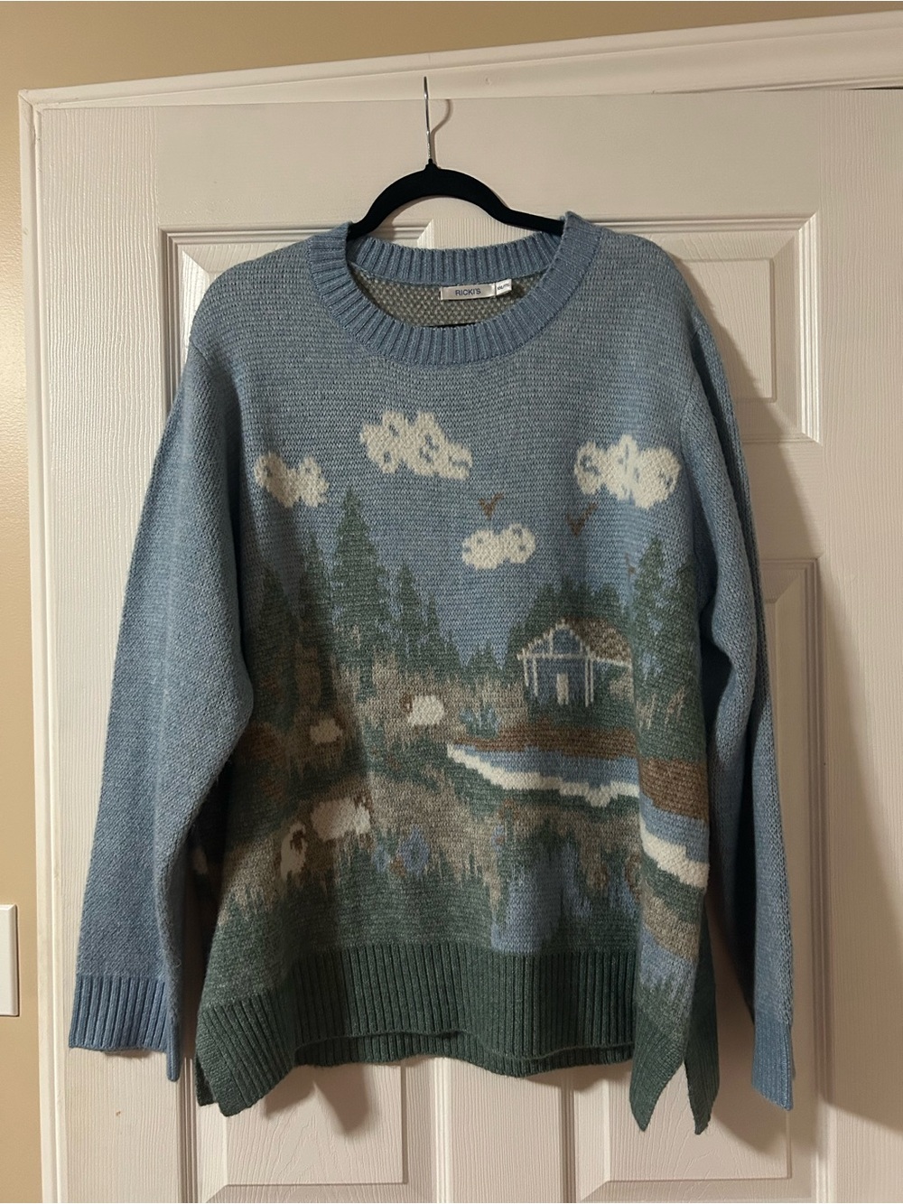 Ricki's Light Blue Scenic Crewneck Sweater